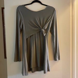 Latched Mama Criss Cross olive tunic